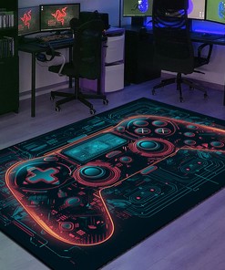 Unique Game Room Carpet for Teen Boys - Personalized Gamer Gift