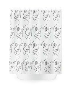 Unique Geometric Line Art Print Shower Curtain For Women'S Gifts