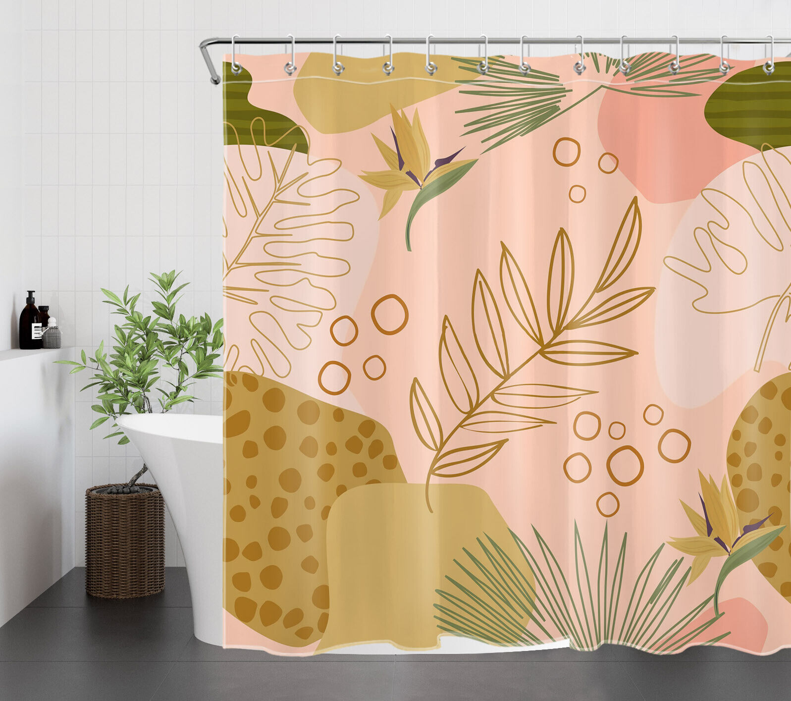 Unique Geometric Pattern Shower Curtain Perfect For Modern Bathrooms