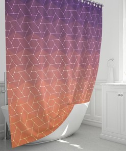Unique Geometric Sun Tessellations Shower Curtain to Manifest Peaceful Dreams