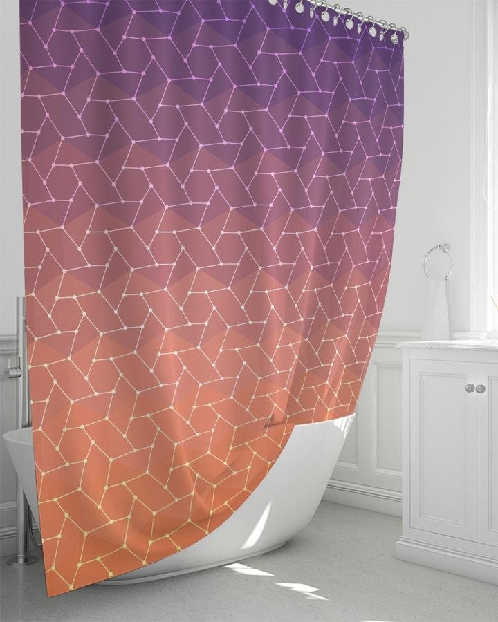 Unique Geometric Sun Tessellations Shower Curtain to Manifest Peaceful Dreams