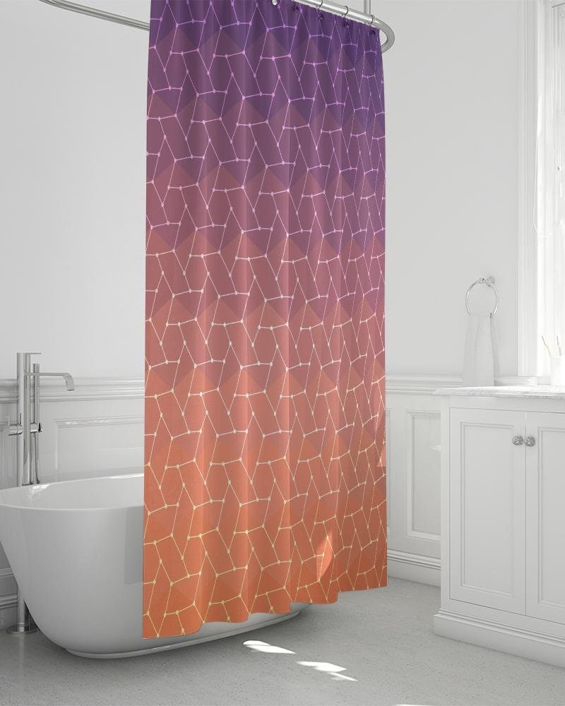 Unique Geometric Sun Tessellations Shower Curtain to Manifest Peaceful Dreams