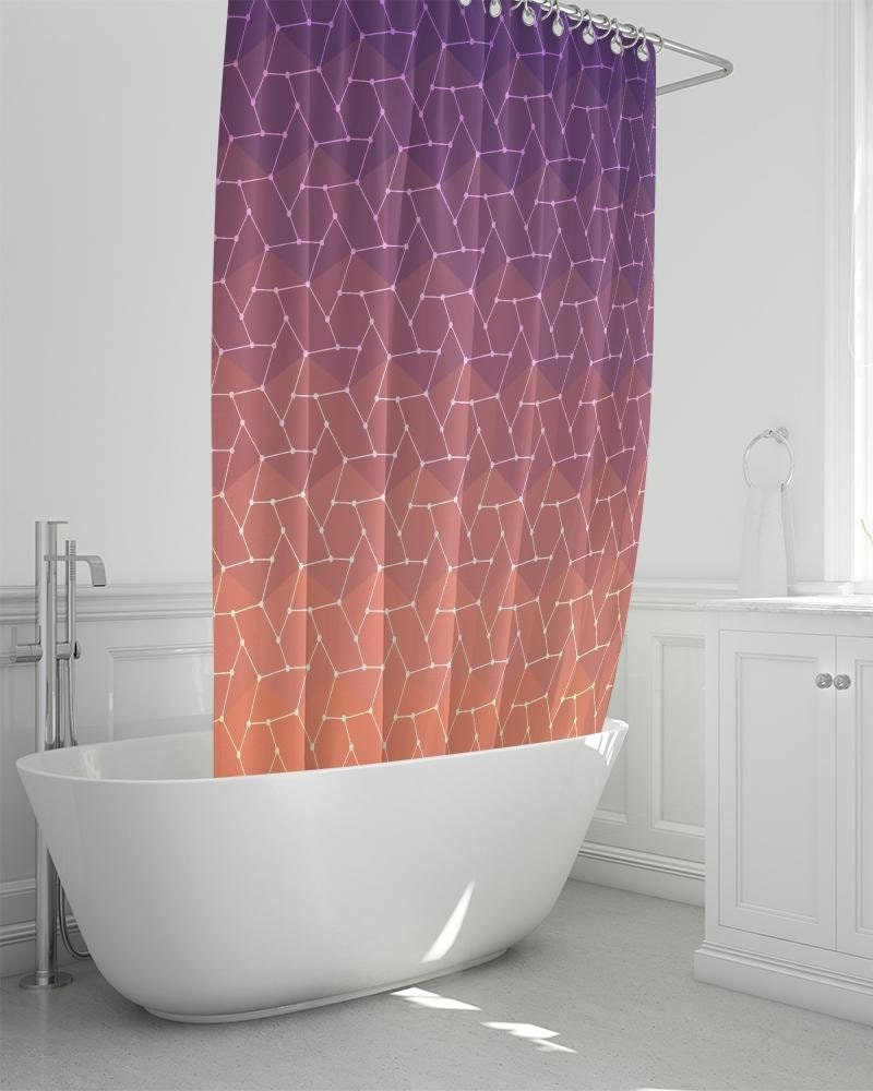 Unique Geometric Sun Tessellations Shower Curtain to Manifest Peaceful Dreams