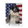 Unique Gifts For Animal Lovers, Patriotic American Flag Dog Shower Curtain For 4Th Of July And Memorial Day