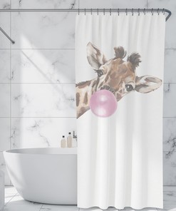Unique Giraffe Blowings Personalized Shower Curtain for Home Decor