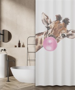 Unique Giraffe Blowings Personalized Shower Curtain for Home Decor