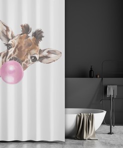 Unique Giraffe Blowings Personalized Shower Curtain for Home Decor