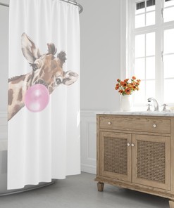 Unique Giraffe Blowings Personalized Shower Curtain for Home Decor