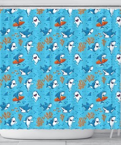 Unique Great White Shark Shower Curtain Design For Shark Lovers 