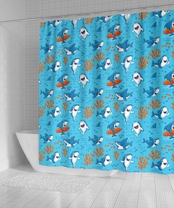 Unique Great White Shark Shower Curtain Design For Shark Lovers
