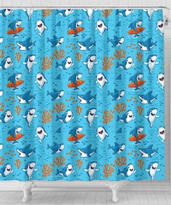 Unique Great White Shark Shower Curtain Design For Shark Lovers