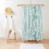 Unique Green Toile Floral Shower Curtain with French Country Farmhouse Chinoiserie Flowers Garden Pattern