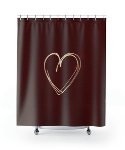 Unique Heart Shower Curtain With Minimalist Design For Your Bathroom