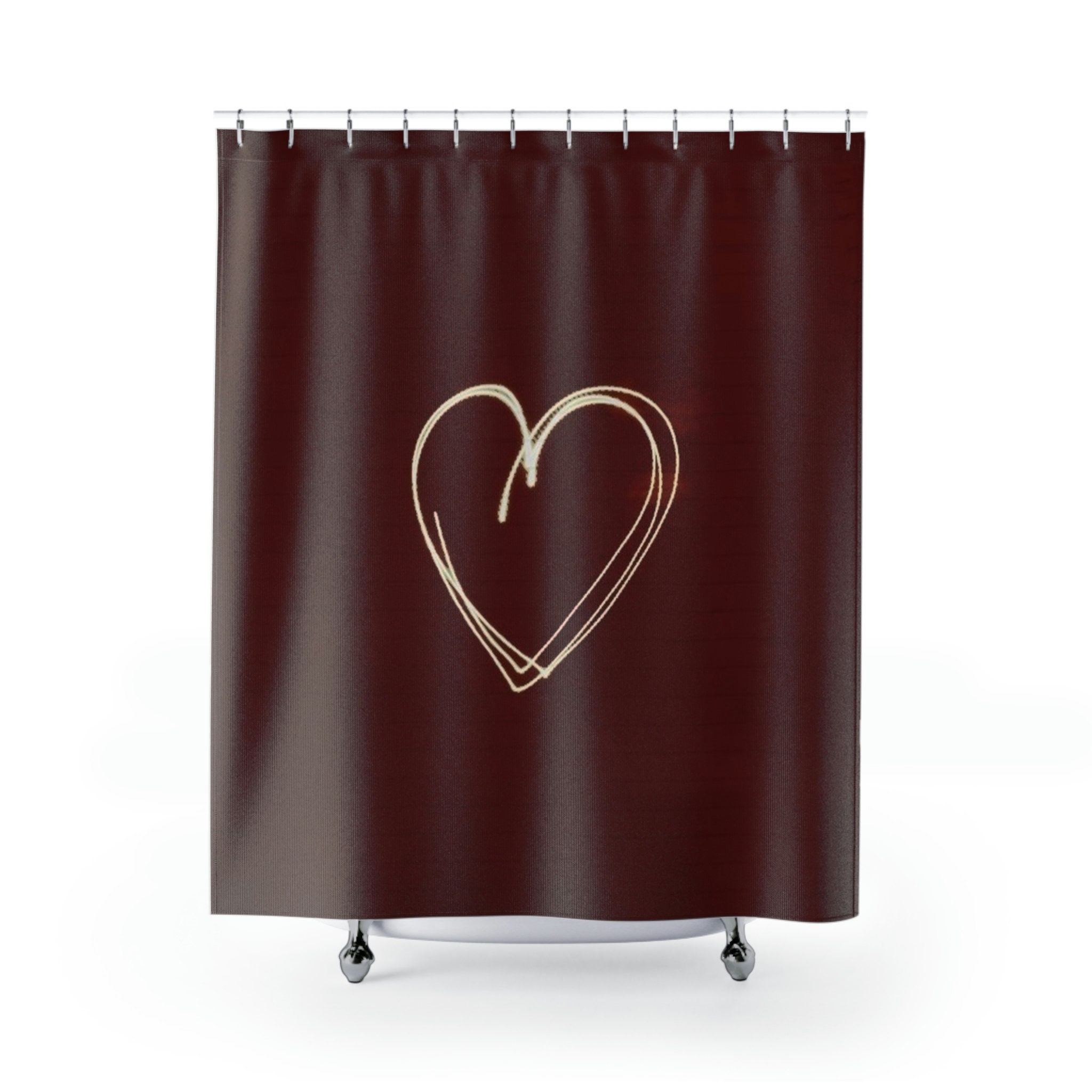 Unique Heart Shower Curtain With Minimalist Design For Your Bathroom
