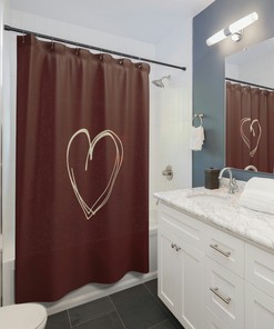 Unique Heart Shower Curtain With Minimalist Design For Your Bathroom