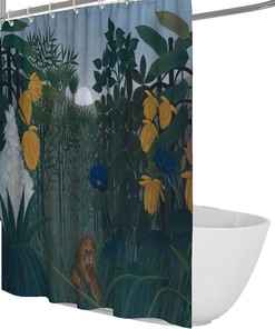 Unique Henri Rousseau Shower Curtain For Your Tropical Jungle Theme Bathroom