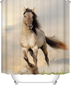 Unique Horse Penguin Design Theme Cloth Fabric Bathroom Shower Curtain