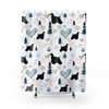 Unique Housewarming Gift Dog Breed Shower Curtain With Blue And White Design For Bathroom Refresh Gifts