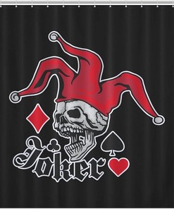 Unique Joker Skull Bathroom Shower Curtain with Durable Washable Fabric 