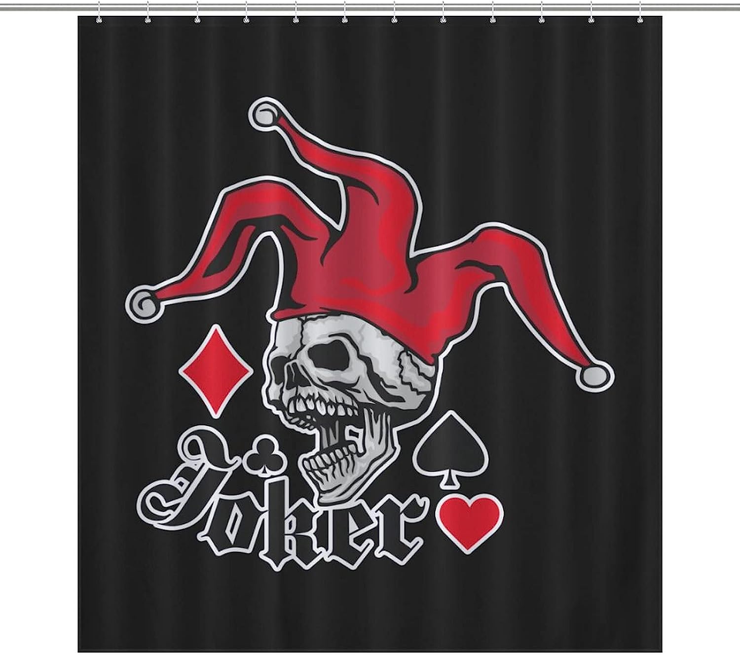 Unique Joker Skull Bathroom Shower Curtain with Durable Washable Fabric