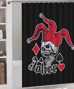 Unique Joker Skull Bathroom Shower Curtain with Durable Washable Fabric