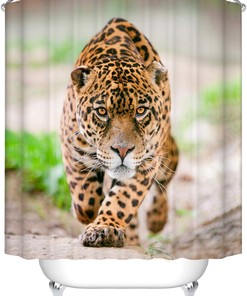 Unique Leopard Design Theme Cloth Fabric Bathroom Shower Curtain