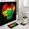 Unique Marijuana Leaf Tricolor Heart Shower Curtain