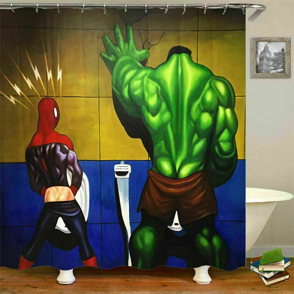Unique Marvel Spiderman Deadpool Batman Waterproof Fabric Bathroom Shower Curtain