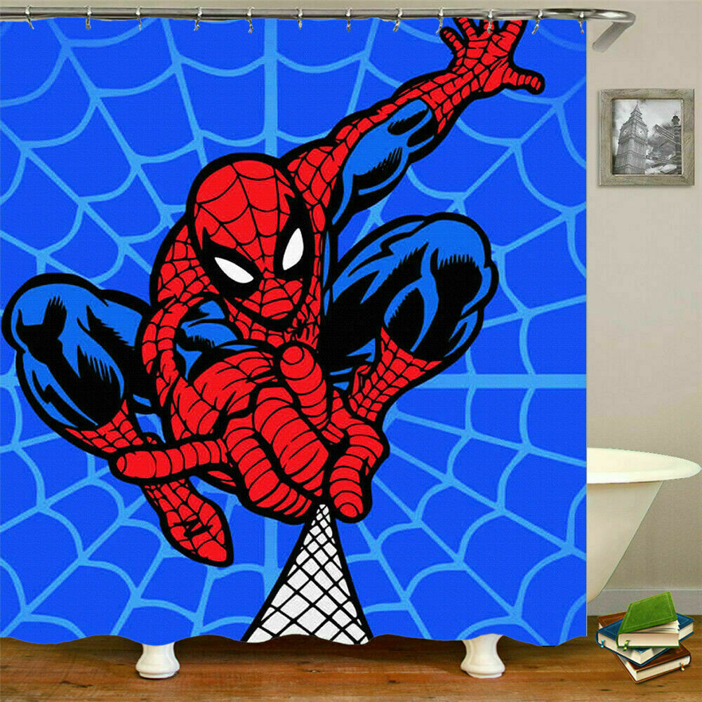 Unique Marvel Spiderman Deadpool Batman Waterproof Fabric Bathroom Shower Curtain
