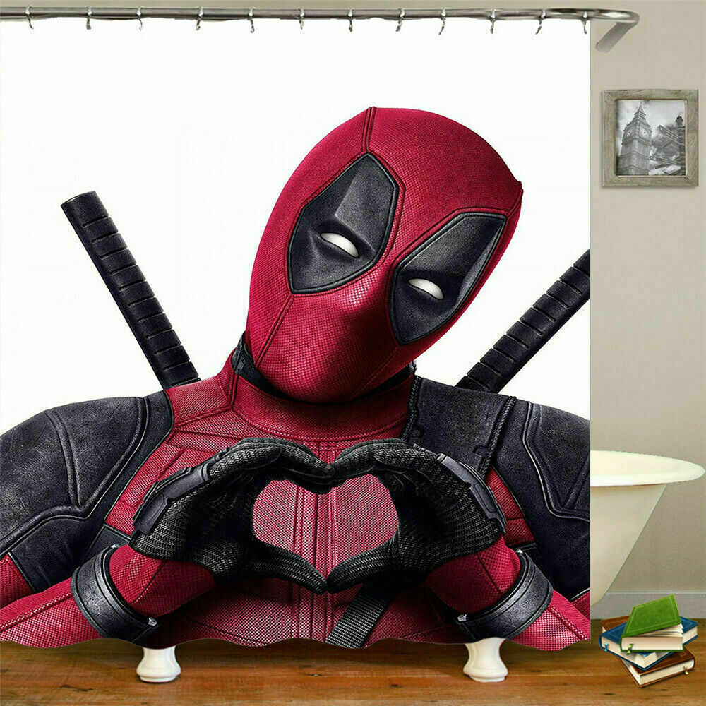 Unique Marvel Spiderman Deadpool Batman Waterproof Fabric Bathroom Shower Curtain