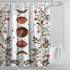 Unique Moon Night Flower Print Shower Curtain Featuring Butterflies And Indian Bath Design