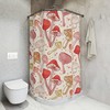 Unique Mushroom Print Shower Curtain - Personalized Retro Aesthetic Spring Decor for College Dorms