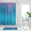 Unique Ombre Abstract Floraldigo Blue Boho Shower Curtain With Watercolor Effect