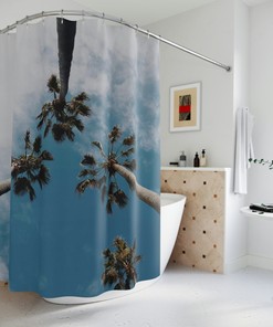 Unique Palm Trees Shower Curtain for Tropical Bathroom Decor