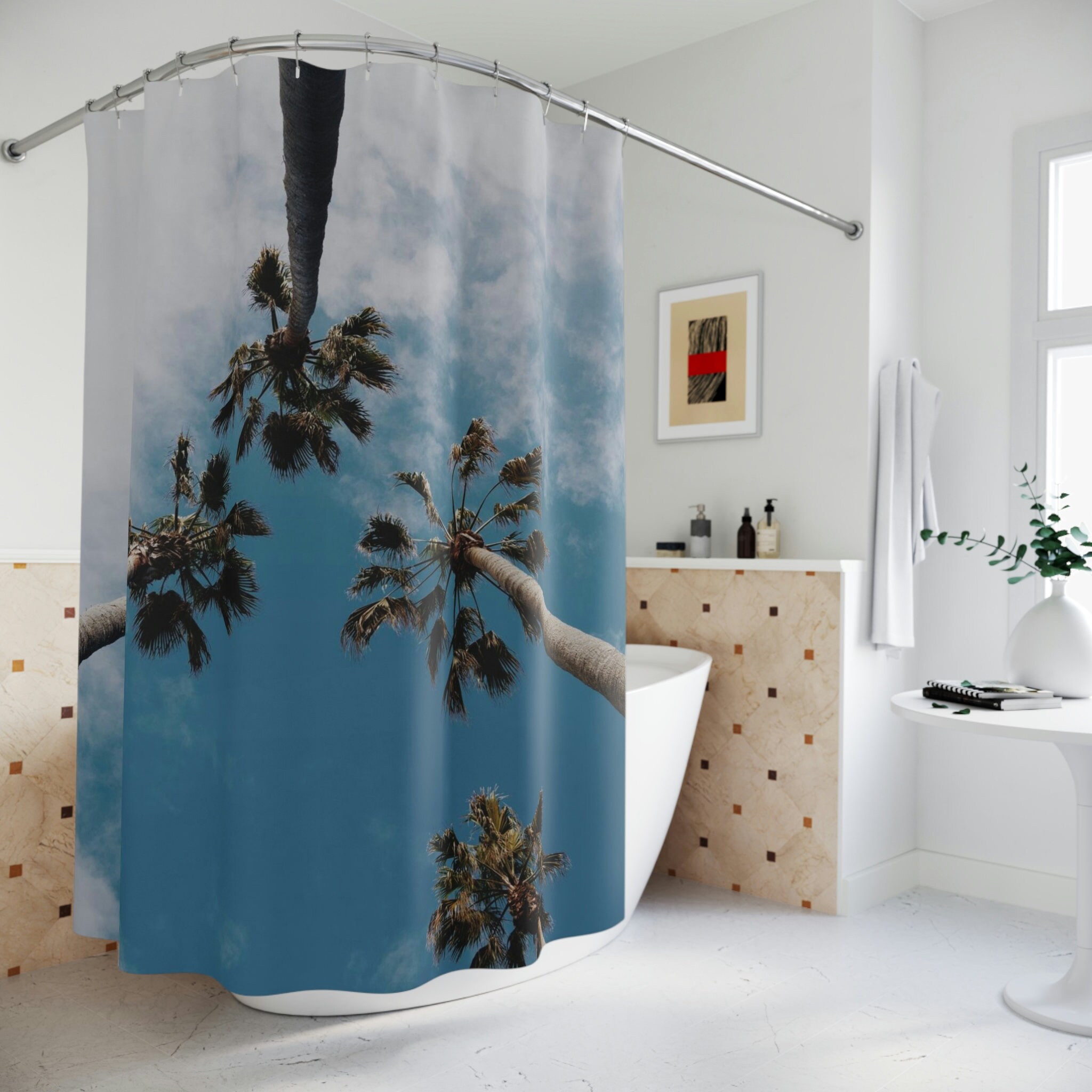 Unique Palm Trees Shower Curtain for Tropical Bathroom Decor