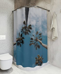Unique Palm Trees Shower Curtain for Tropical Bathroom Decor