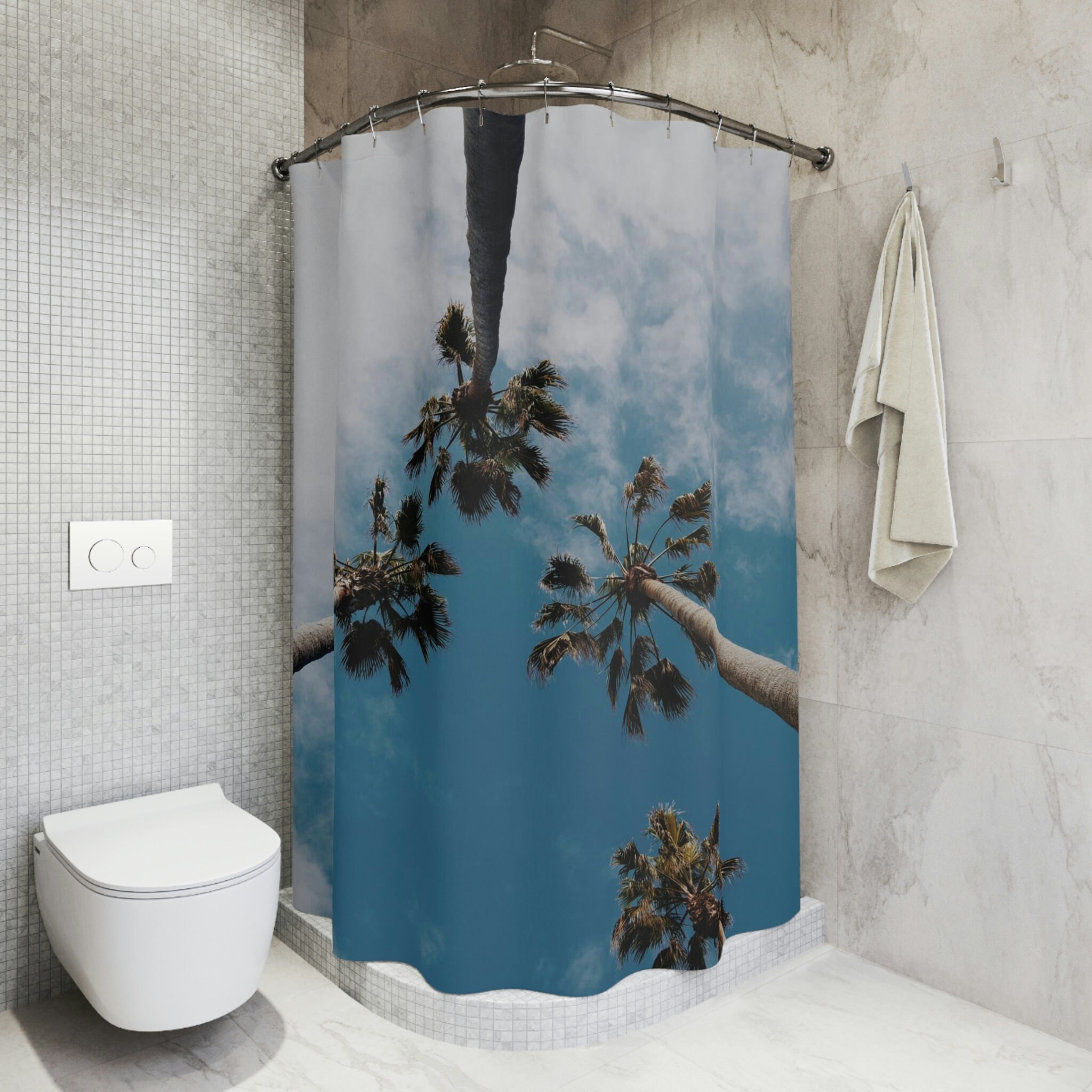 Unique Palm Trees Shower Curtain for Tropical Bathroom Decor