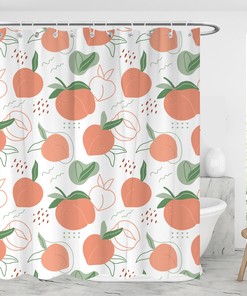 Unique Peach Fruits Bathroom Shower Curtain Design
