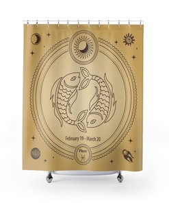 Unique Pisces Astrological Sign Shower Curtain for Horoscope Enthusiasts