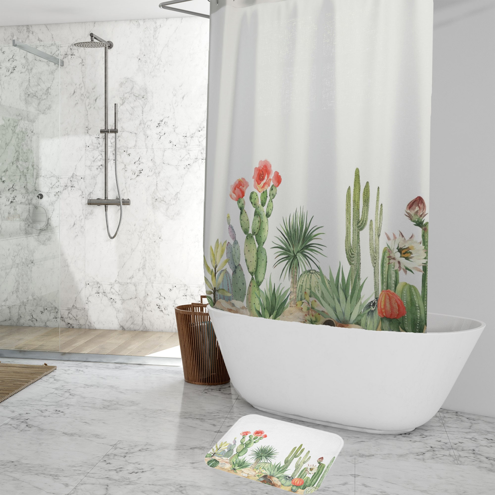 Unique Plant Bathroom Curtain Featuring Cactus Shower Curtain - Image 2