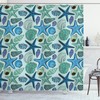 Unique Print Starfish Shower Curtain for Tropical Shells Bathroom 