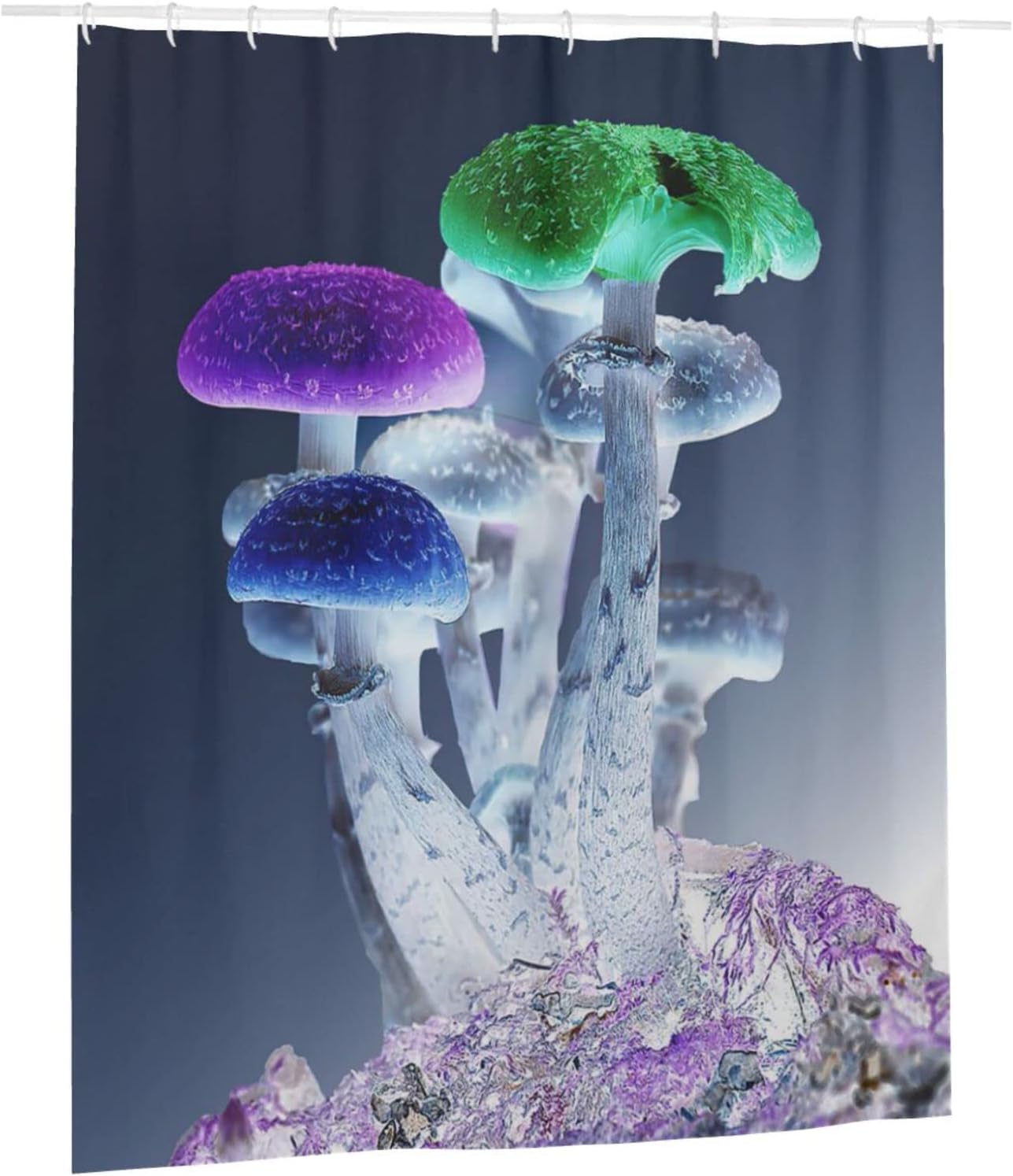 Unique Print Trippy Mushroom Shower Curtain for Bathroom Decor