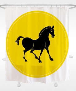 Unique Running Horse Design Shower Curtain in Waterproof Fabric