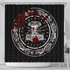 Unique Shower Curtain Ideas with Odin Rune Thor's Hammer Mjolnir Norse Pattern, 3D Printed Bathroom