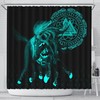 Unique Shower Curtain Ideas with Sleipnir Odin Green Pattern, Norse Vikings 3D Print Waterproof for Bathroom/Laundry