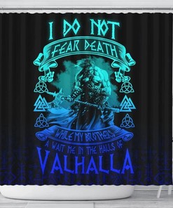 Unique Shower Curtain Ideas with Warrior Valhalla Norse Vikings Pattern, 3D Printed Bathroom/Laundry Cover Waterproof