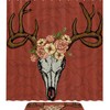 Unique Shower Curtain With Deer Skull And Flower Print