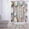 Unique Shower Curtain With Easter Bunny & Eggs - Festive Bathroom Decor