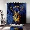 Unique Shower Curtain With Traps And Native American Deer Prints For Bathrooms