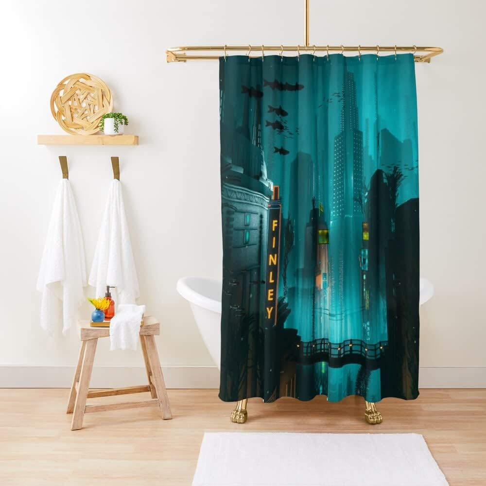 Unique Shower Curtain with Humorous Star Design